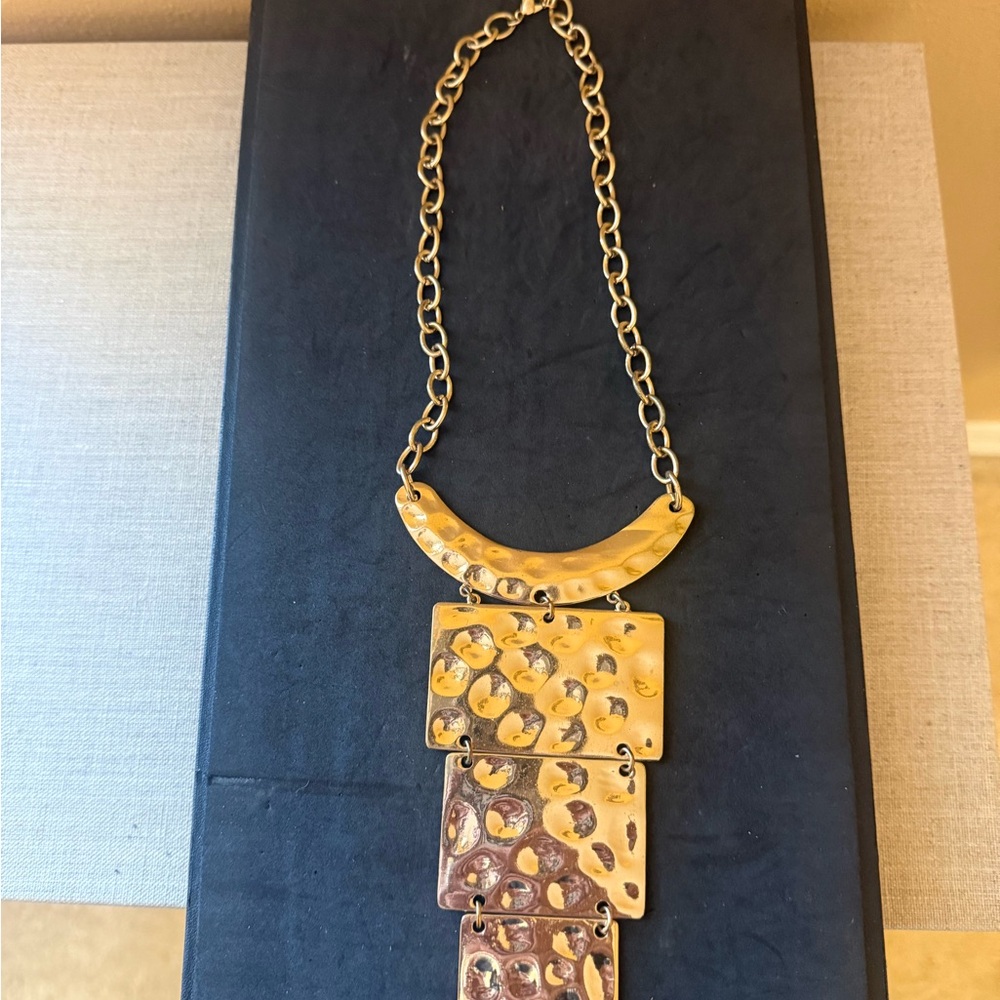 Gold Hammered Necklace